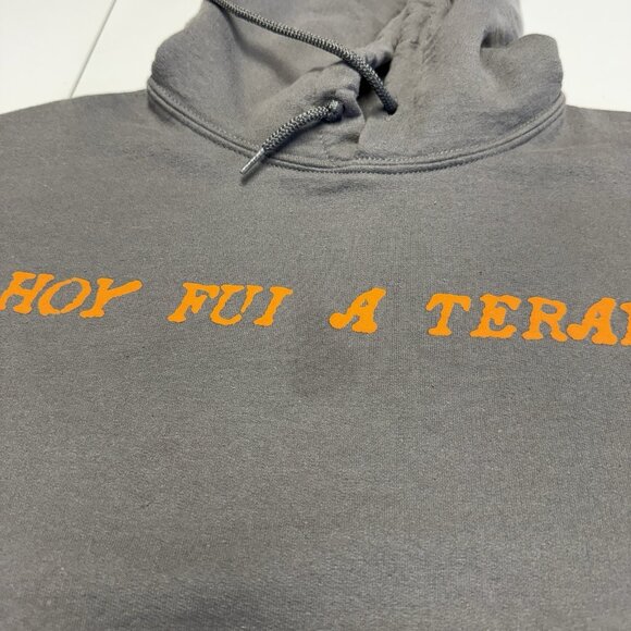 Hoy Fui A Terapia Tour Hoodie Sweatshirt Adult Small 19x23.5 Gray Band - Picture 5 of 15